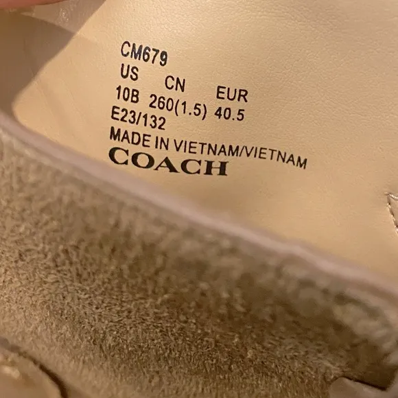 COACH | NWT Paline Bootie Camel Tan Suede Gold Studded Low Boots - Women’s 10