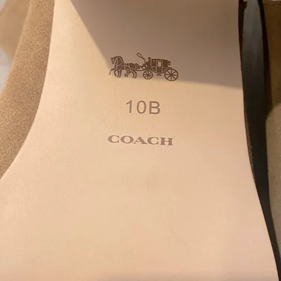 COACH | NWT Paline Bootie Camel Tan Suede Gold Studded Low Boots - Women’s 10
