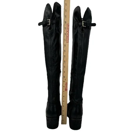 Coach Palmera OTK Leather Boot Women's SZ 10 Black Over the Knee RESOLED Crepe