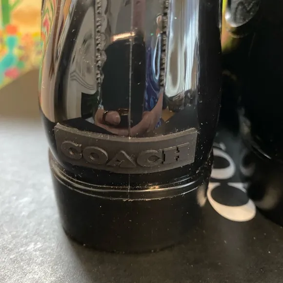 COACH Rivington Rubber Black Rain Boots, Women’s Size 8B