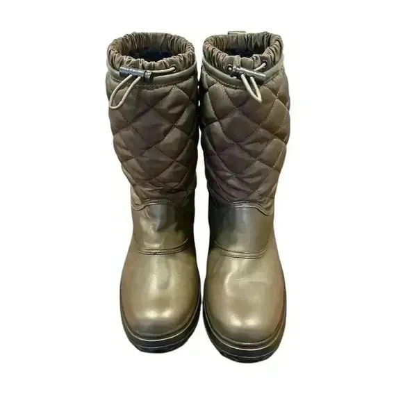 Coach Samara Women's Brown Snow Boots Quilted Winter Outdoor size 9.5