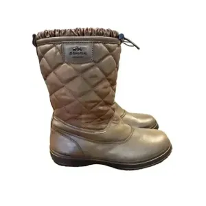 Coach Samara Women's Brown Snow Boots Quilted Winter Outdoor size 9.5