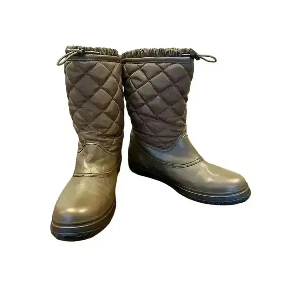 Coach Samara Women's Brown Snow Boots Quilted Winter Outdoor size 9.5