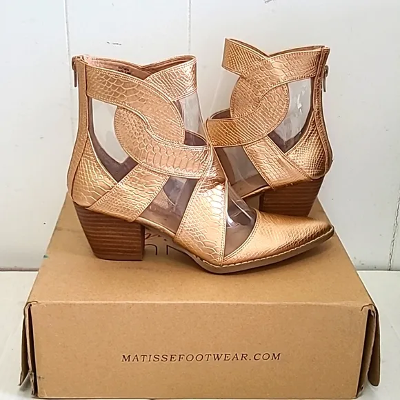 Coconut By Matisse Anthem Bronze Snake Formal Boots Size 7.5 M NWB