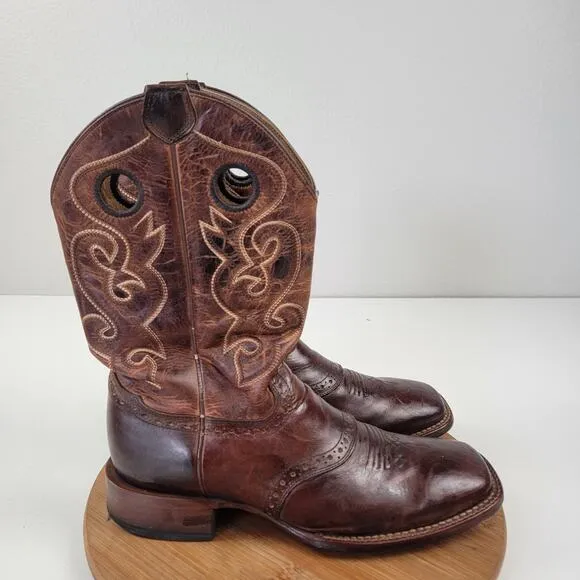 Cody James BB02 Saddle Vamp Brown Western Broad Square Toe Boots Men’s Size 10D