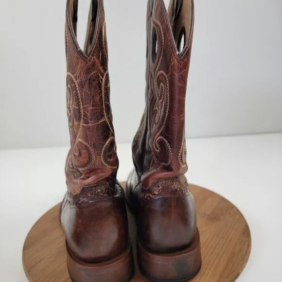 Cody James BB02 Saddle Vamp Brown Western Broad Square Toe Boots Men’s Size 10D