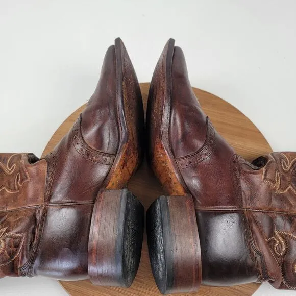 Cody James BB02 Saddle Vamp Brown Western Broad Square Toe Boots Men’s Size 10D