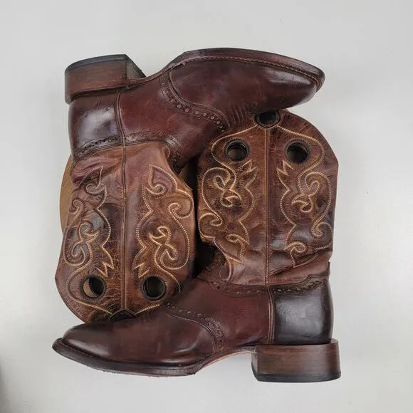 Cody James BB02 Saddle Vamp Brown Western Broad Square Toe Boots Men’s Size 10D