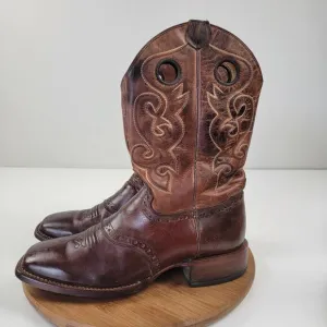 Cody James BB02 Saddle Vamp Brown Western Broad Square Toe Boots Men’s Size 10D