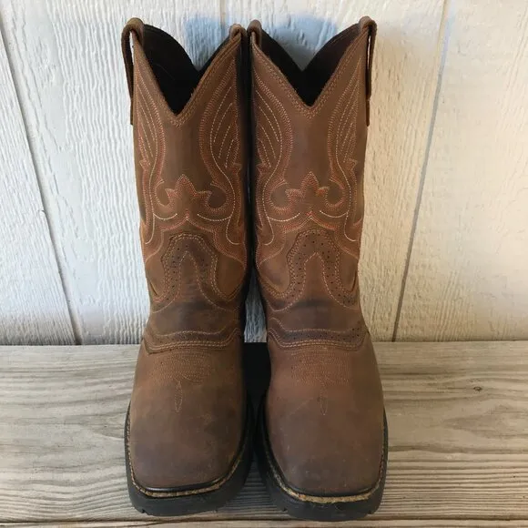 Cody James Mens Brown Brogue Saddle Vamp Cowboy Western Work Boots 11 D C9MR8