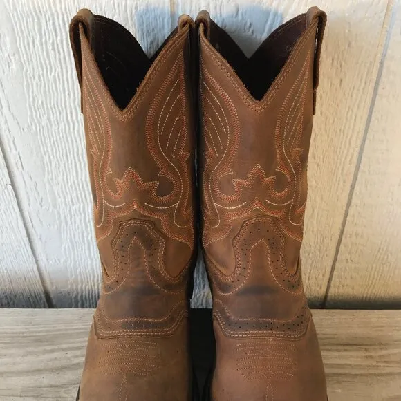 Cody James Mens Brown Brogue Saddle Vamp Cowboy Western Work Boots 11 D C9MR8