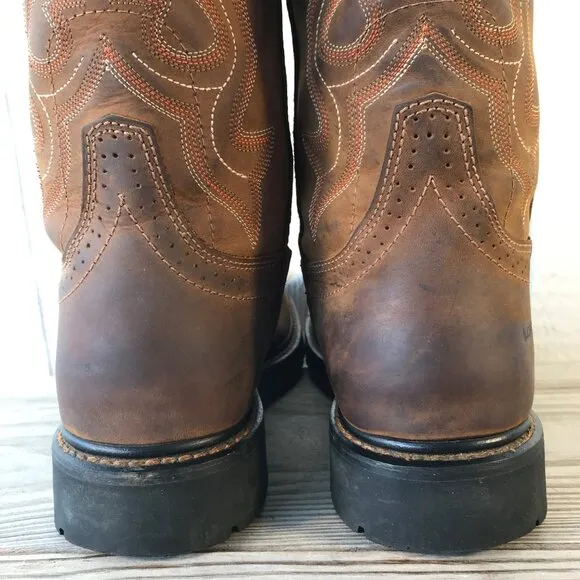 Cody James Mens Brown Brogue Saddle Vamp Cowboy Western Work Boots 11 D C9MR8
