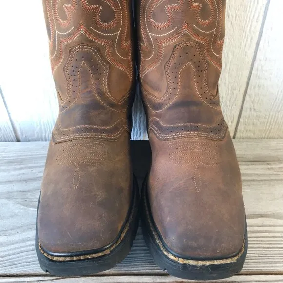 Cody James Mens Brown Brogue Saddle Vamp Cowboy Western Work Boots 11 D C9MR8