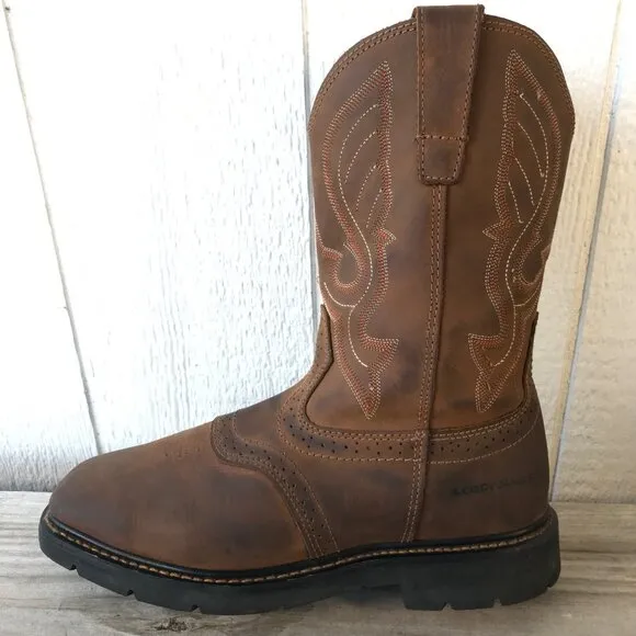 Cody James Mens Brown Brogue Saddle Vamp Cowboy Western Work Boots 11 D C9MR8