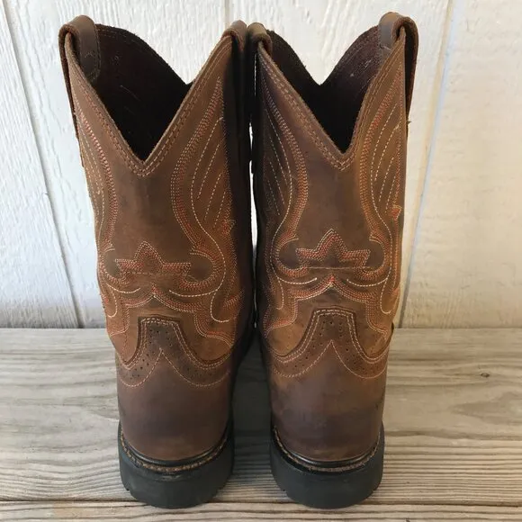 Cody James Mens Brown Brogue Saddle Vamp Cowboy Western Work Boots 11 D C9MR8