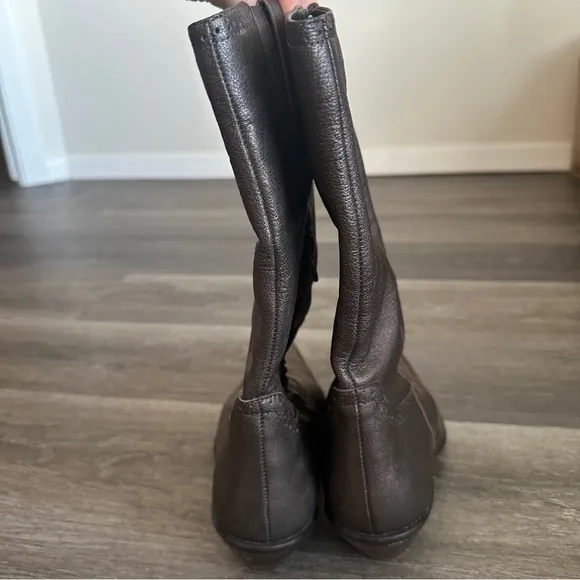 Coldwater Creek retro bronze brown leather cowboy boots