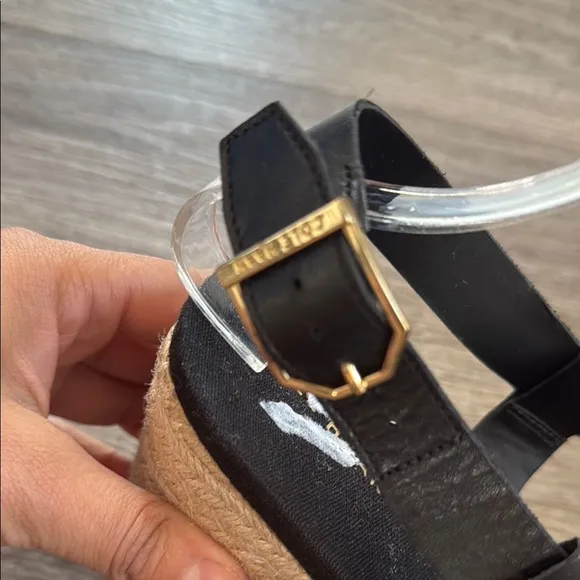 Cole Haan Black Wedge Sandals 9.5