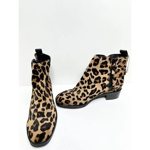 Cole Haan Boots Womens Size 6.5B Kimberly Waterproof Leopard Calf Skin Booties