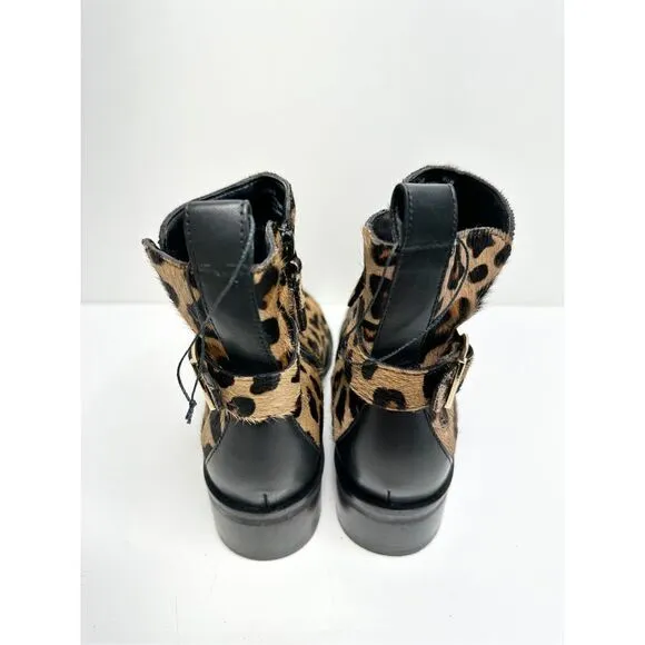 Cole Haan Boots Womens Size 6.5B Kimberly Waterproof Leopard Calf Skin Booties