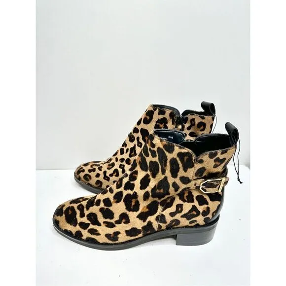Cole Haan Boots Womens Size 6.5B Kimberly Waterproof Leopard Calf Skin Booties