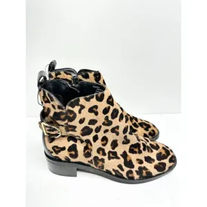 Cole Haan Boots Womens Size 6.5B Kimberly Waterproof Leopard Calf Skin Booties