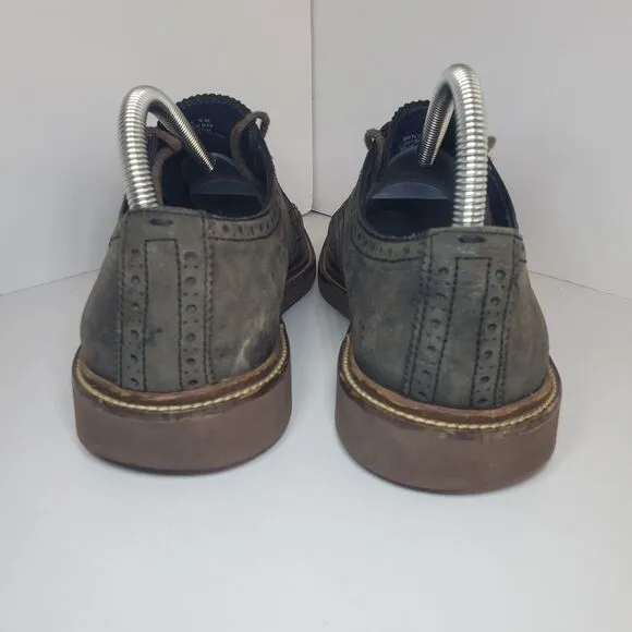 Cole Haan C26138 Dark Gray Leather Wingtip Lace-Up Oxford Shoes Men's US 9.5M