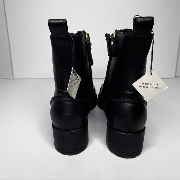 Cole Haan Camea Waterproof Combat Boots- Black Leather - Women’s Size 6B