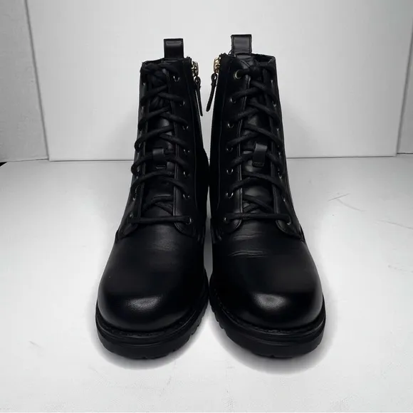 Cole Haan Camea Waterproof Combat Boots- Black Leather - Women’s Size 6B