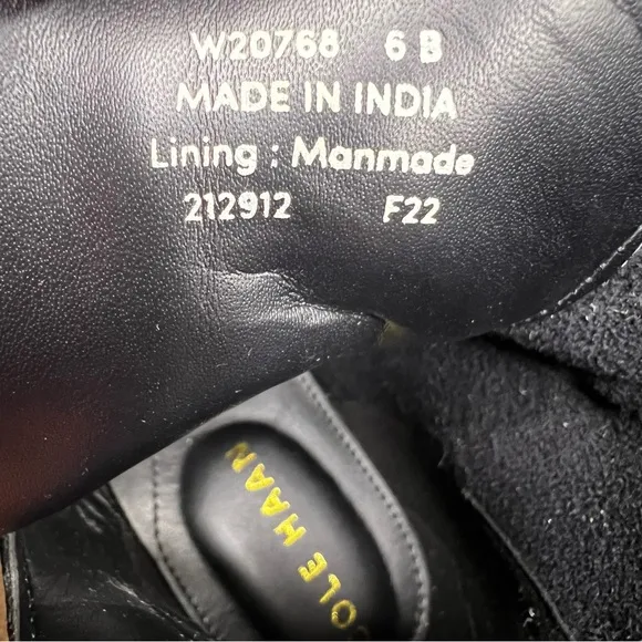 Cole Haan Camea Waterproof Combat Boots- Black Leather - Women’s Size 6B