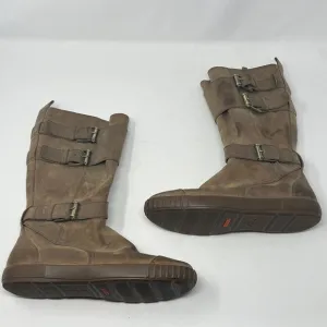 Cole Haan Colby flat boots high knee taupe leather 7.5 women