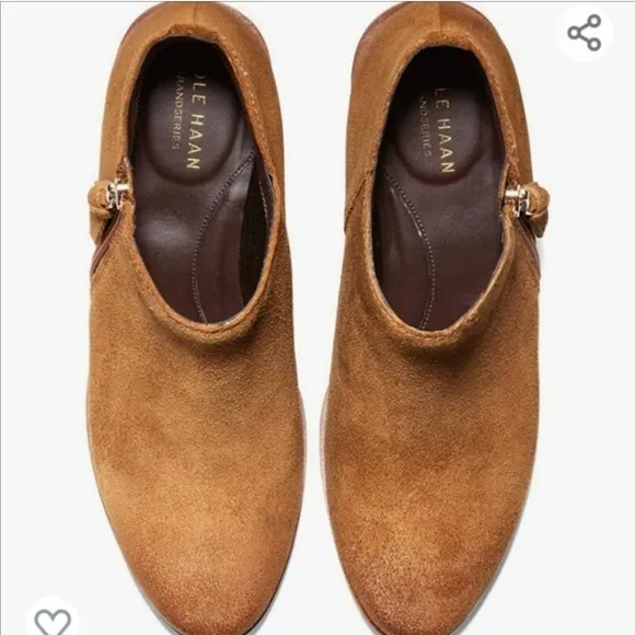 Cole Haan Gracy Bootie (45 mm) Earthen Agora Burnished Suede Boots