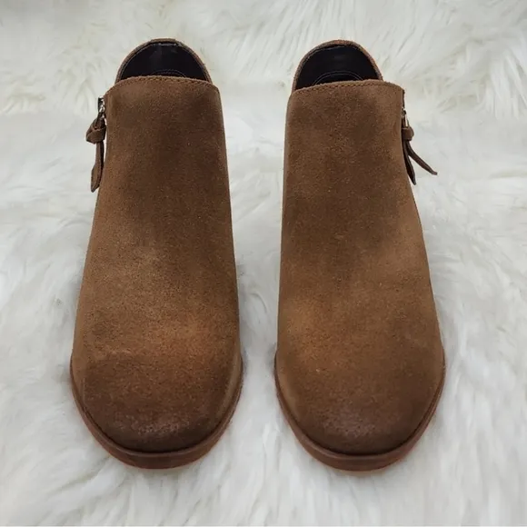 Cole Haan Gracy Bootie (45 mm) Earthen Agora Burnished Suede Boots