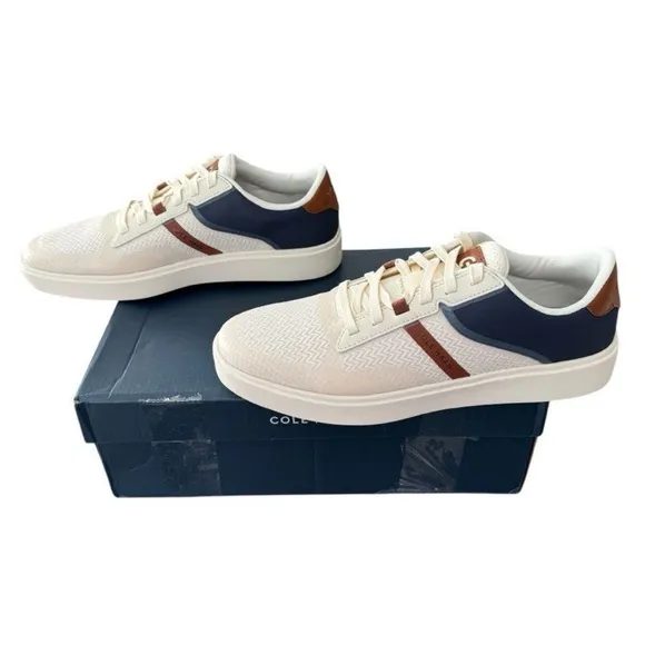 Cole Haan Grand Crosscourt Winner Sneaker Ivory Navy Blazer Men’s Size 11 Medium