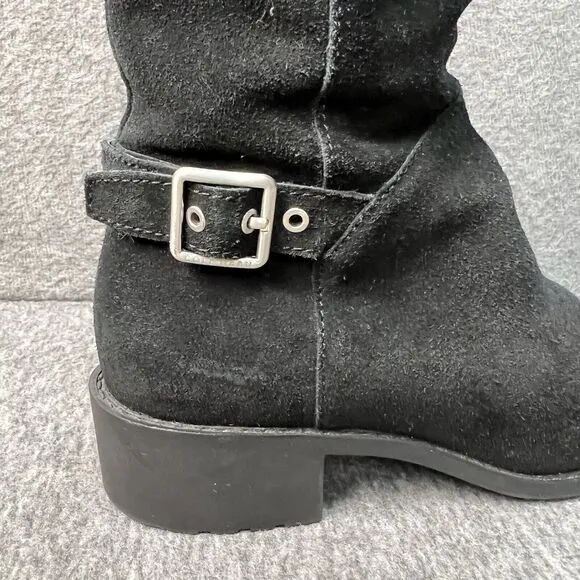 Cole Haan Indiana Waterproof Black Suede Riding Boots Size 6.5 EUC
