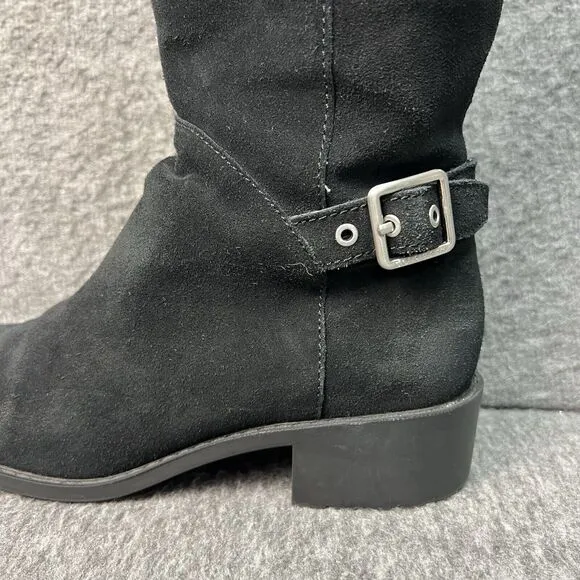 Cole Haan Indiana Waterproof Black Suede Riding Boots Size 6.5 EUC