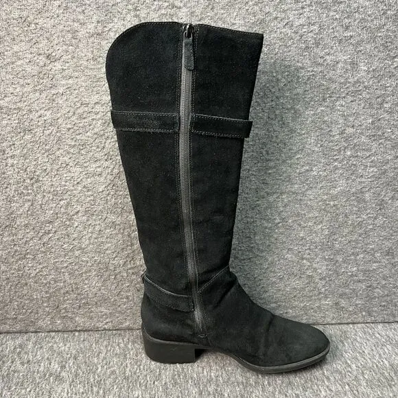 Cole Haan Indiana Waterproof Black Suede Riding Boots Size 6.5 EUC