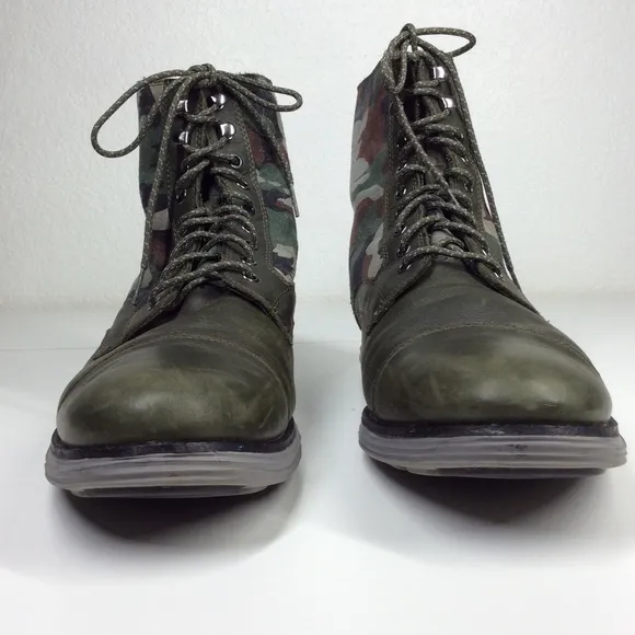 COLE HAAN Lunargrand Boots Green Camo Waterproof Grey Sole Men's (15)
