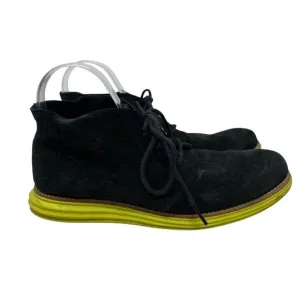 Cole Haan Lunargrand Chukka Boots Black Suede Ankle Almond Toe Lace Up Sz 7.5