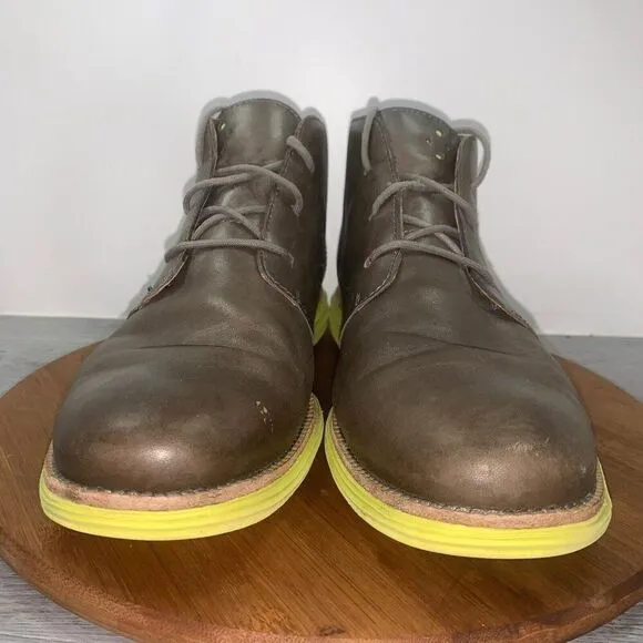 Cole Haan Men's Size 13 M Zerogrand Grand.Os Chukka Boots Brown/Yellow C20319