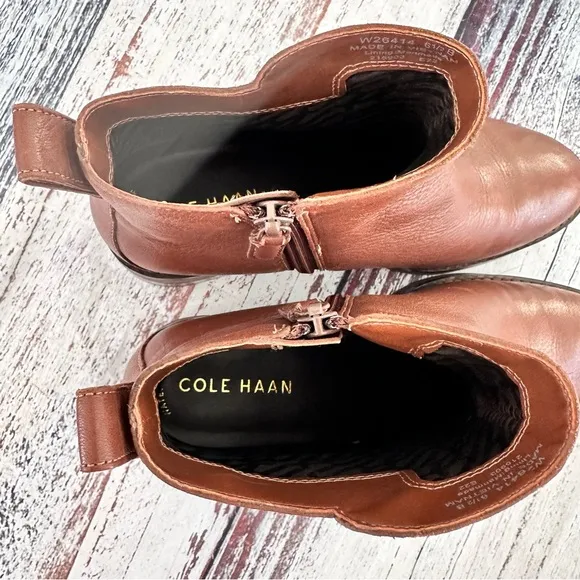 Cole Haan “River” Brown Leather Chelsea Ankle Boots