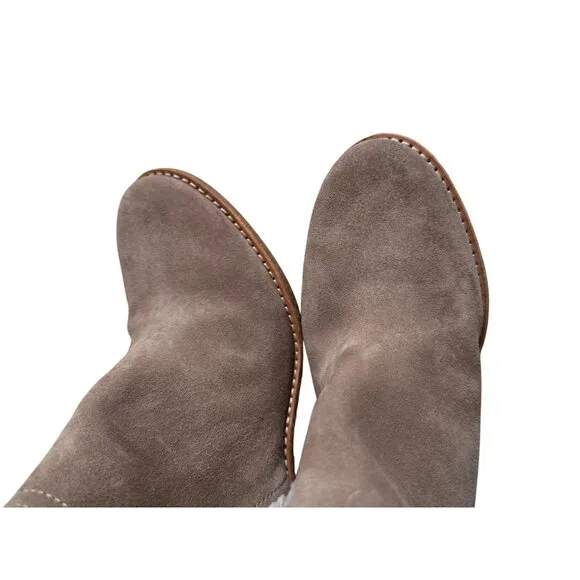 COLE HAAN Tan Beige Suede Wedge Ankle Booties Boots Size 6.5