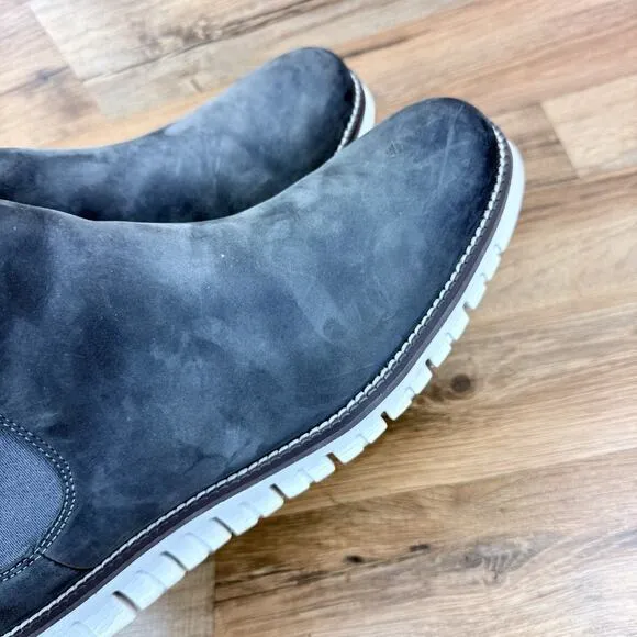 Cole Haan ZeroGrand Chelsea Boots Men's 10.5M Grey Suede Waterproof Pull On