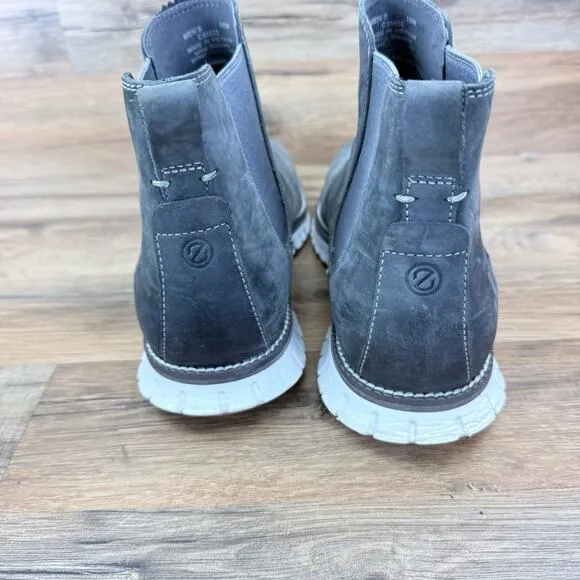 Cole Haan ZeroGrand Chelsea Boots Men's 10.5M Grey Suede Waterproof Pull On