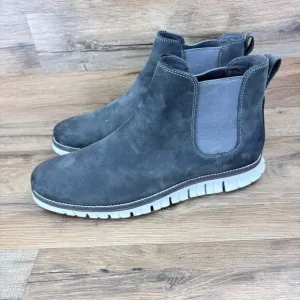 Cole Haan ZeroGrand Chelsea Boots Men's 10.5M Grey Suede Waterproof Pull On