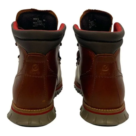 Cole Haan ZeroGrand Hiker Waterproof Boots British Tan Leather US Men's 9W