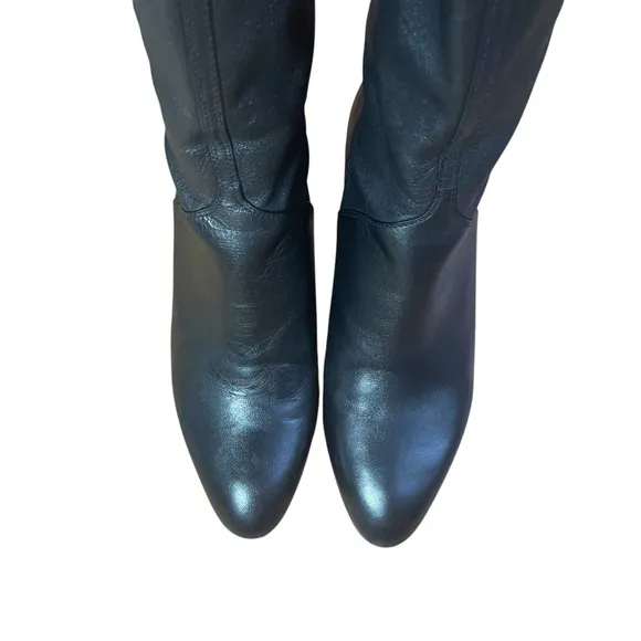 Cole Hahn Nikeair Black leather Knee High Pull-on Boot Womens Sz.7 Classic