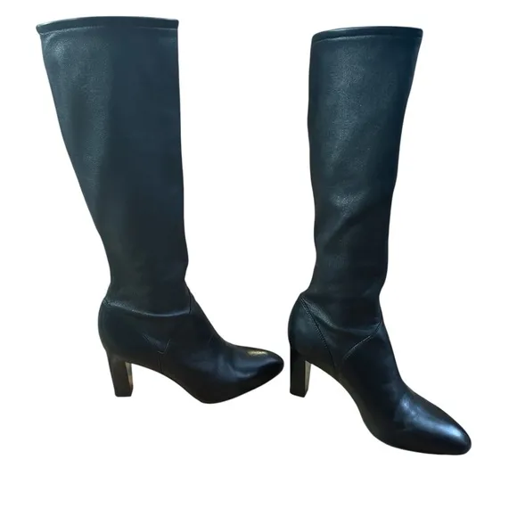 Cole Hahn Nikeair Black leather Knee High Pull-on Boot Womens Sz.7 Classic