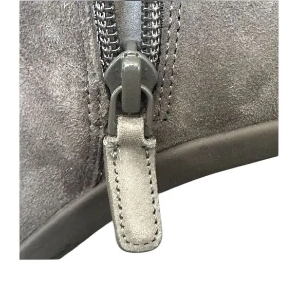 Cole Hann Grand Ambition York Bootie Boot in Gray Grey Suede 3.5&quot; heel Size 8