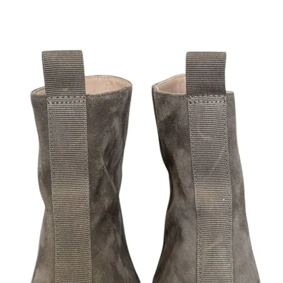 Cole Hann Grand Ambition York Bootie Boot in Gray Grey Suede 3.5&quot; heel Size 8