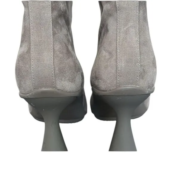 Cole Hann Grand Ambition York Bootie Boot in Gray Grey Suede 3.5&quot; heel Size 8